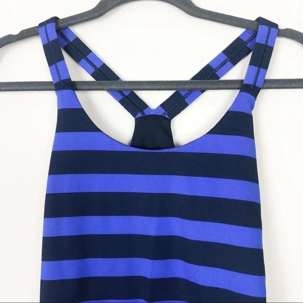 ATHLETA | Bold Stripe Tank Blue Y-Back Medium - Picture 3 of 7